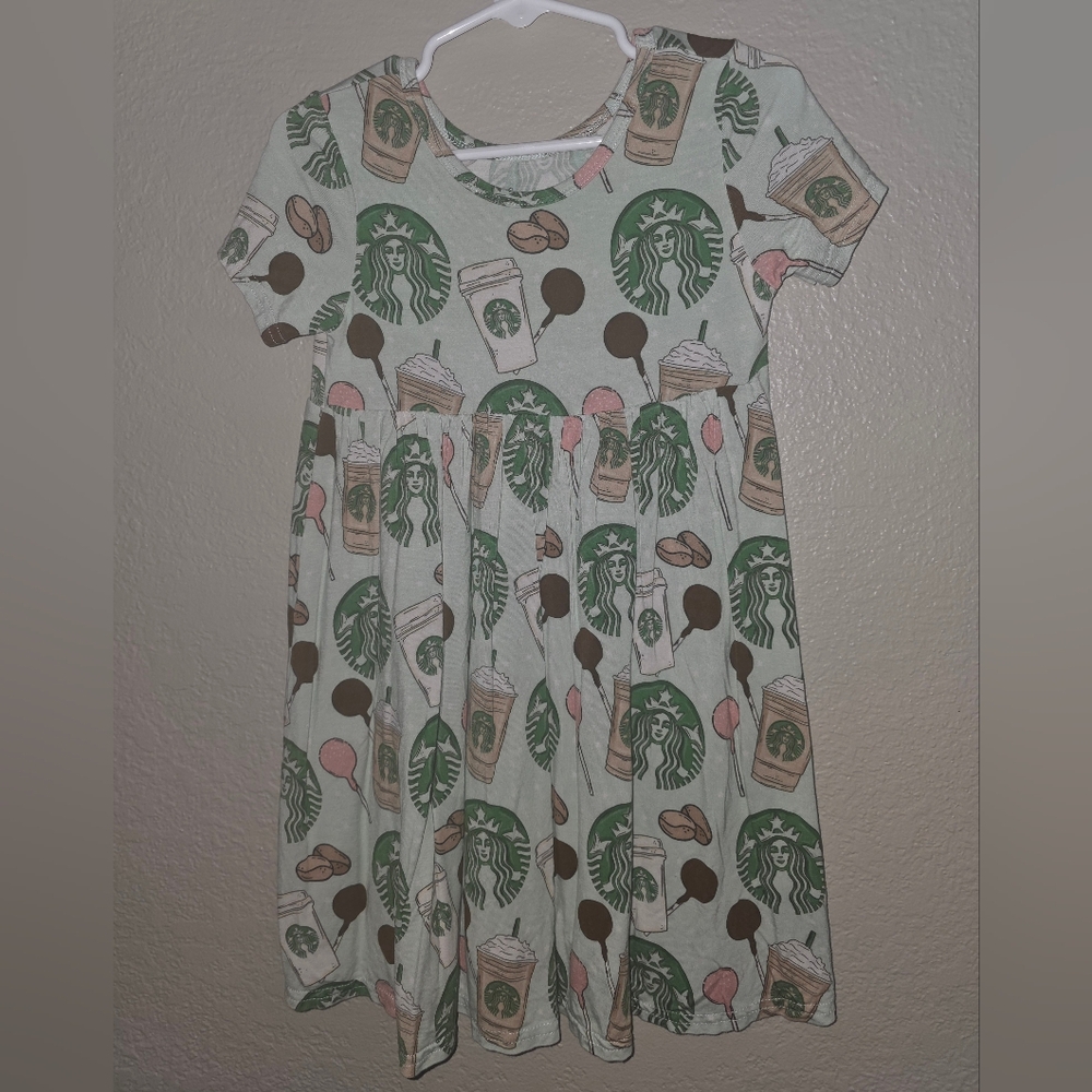 Wei Wei Starbucks Toddler Girls Short Sleeve Bamboo Dress Size 3T NWOT